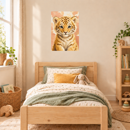 Poster bébé tigre – affiche chambre d'enfant sans cadre