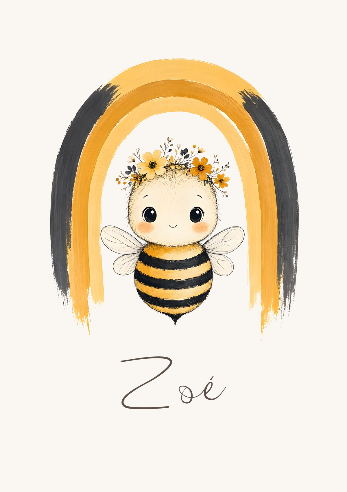 Affiche abeille personnalisée – Animal totem, fichier numérique