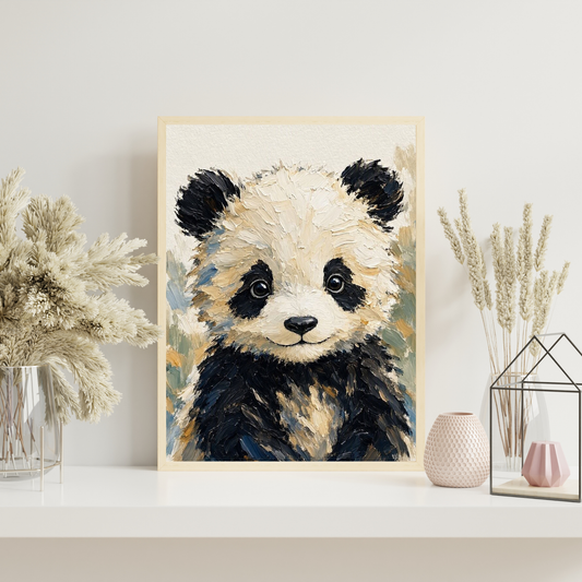 Affiche bébé panda encadrée – chambre d'enfant prête à accrocher