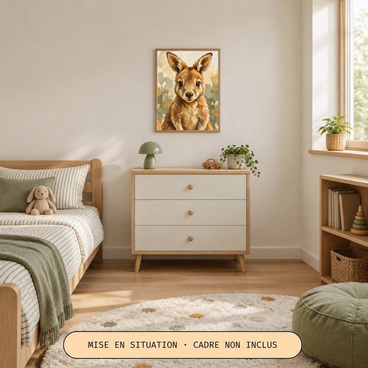Poster bébé kangourou – affiche chambre d'enfant sans cadre