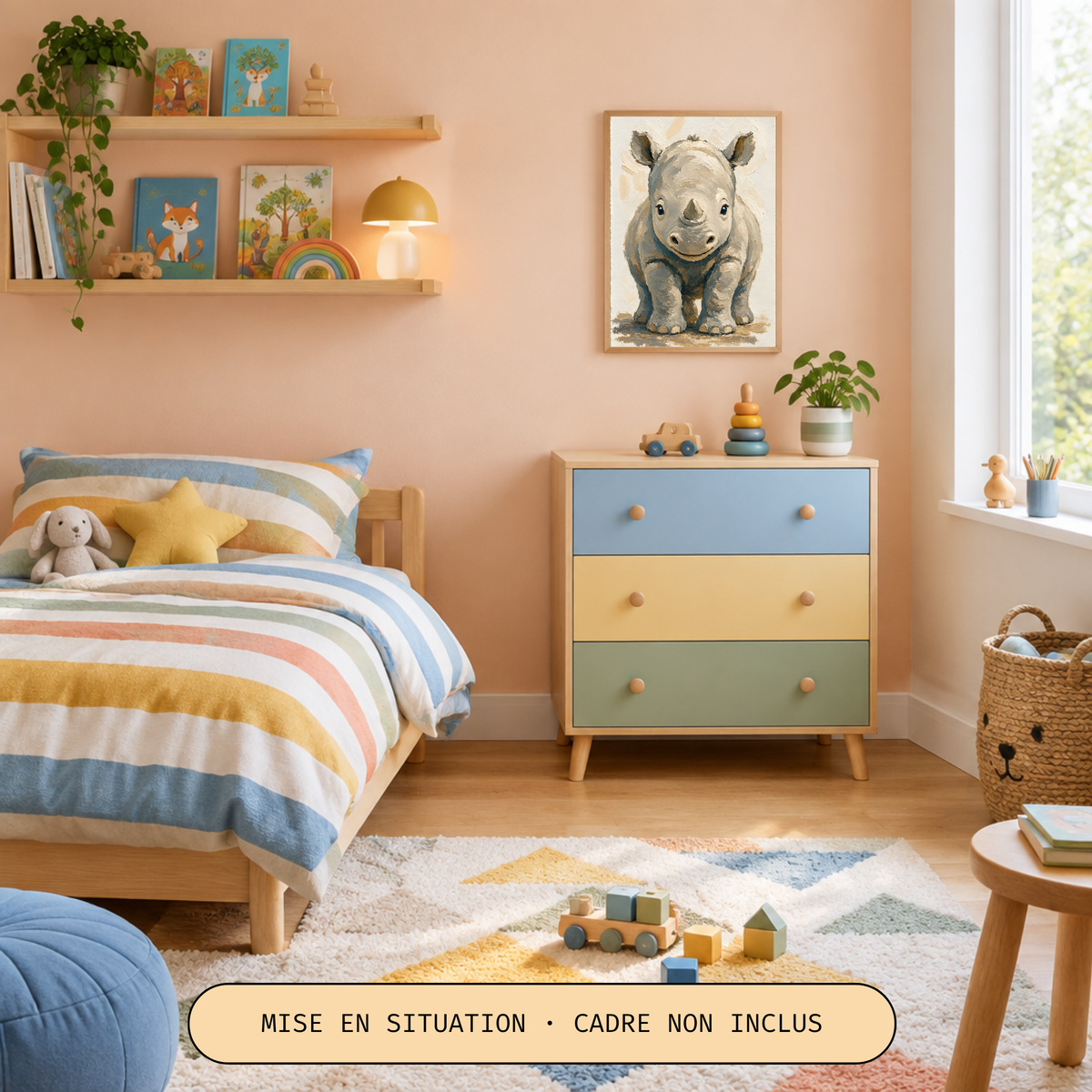 Poster bébé rhinocéros – affiche chambre d'enfant sans cadre