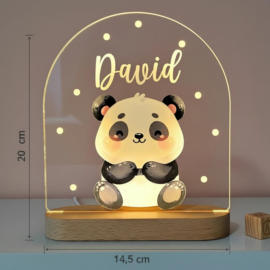 Veilleuse acrylique à personnaliser - Le panda