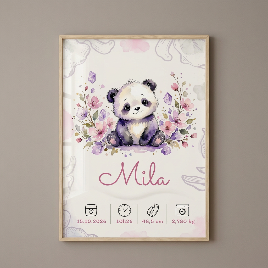 Affiche de naissance Mila personnalisée – fichier numérique
