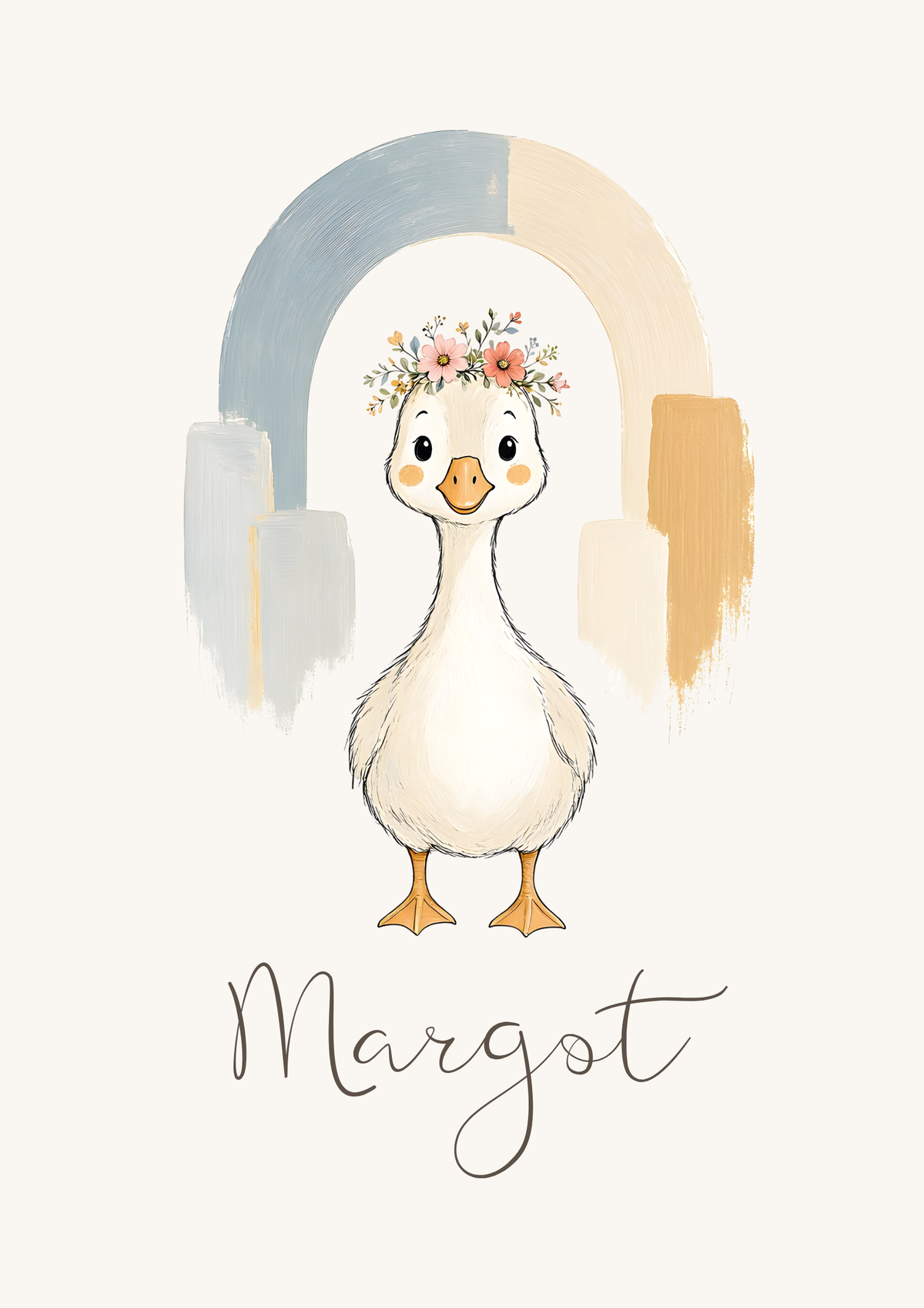 Affiche oie personnalisée – Animal totem
