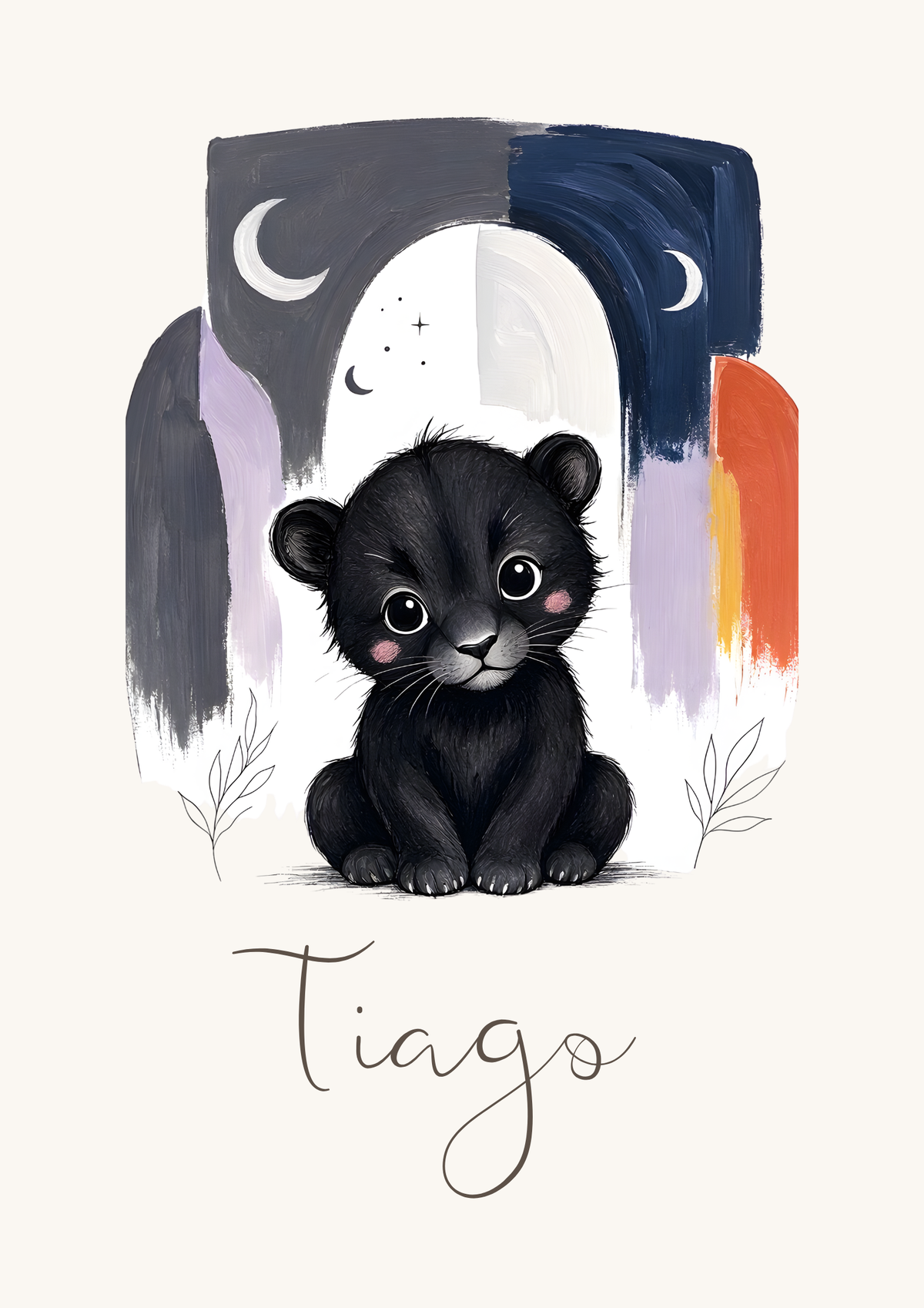 Affiche panthère noire personnalisée – Animal totem