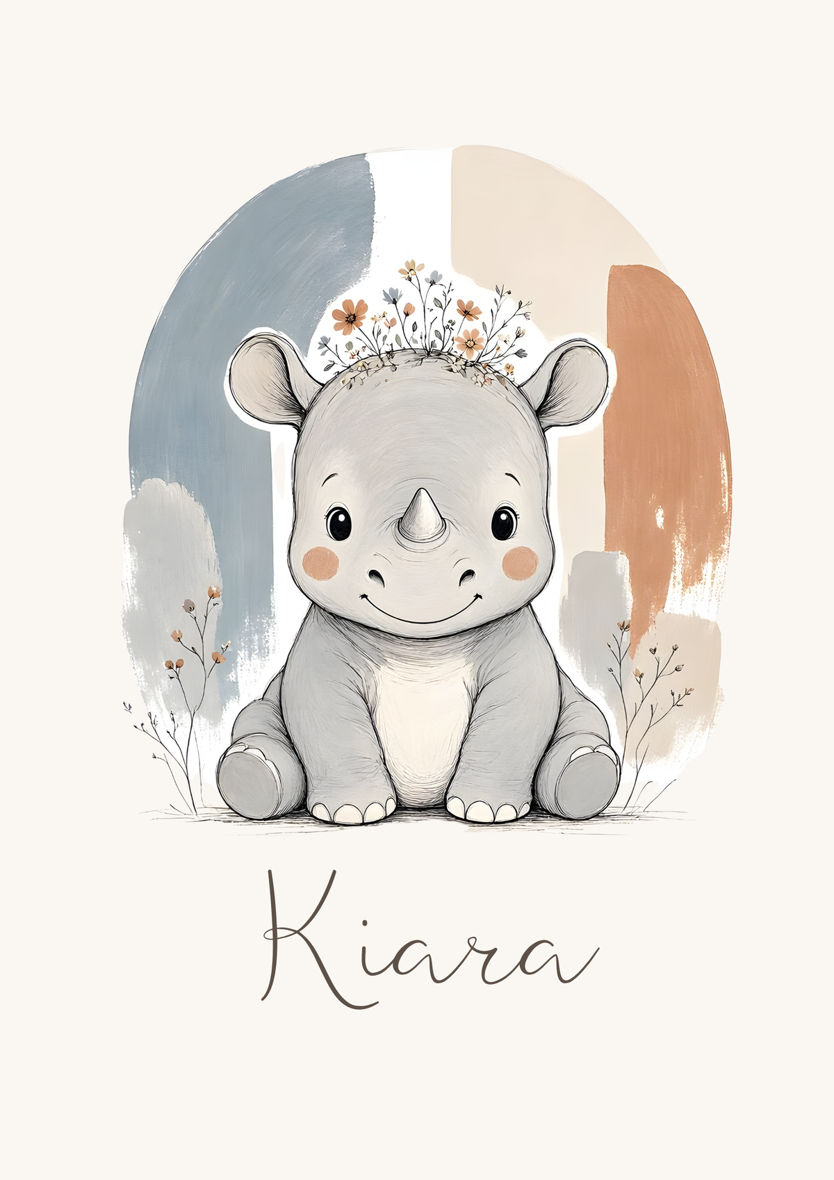 Affiche rhinocéros personnalisée – Animal totem