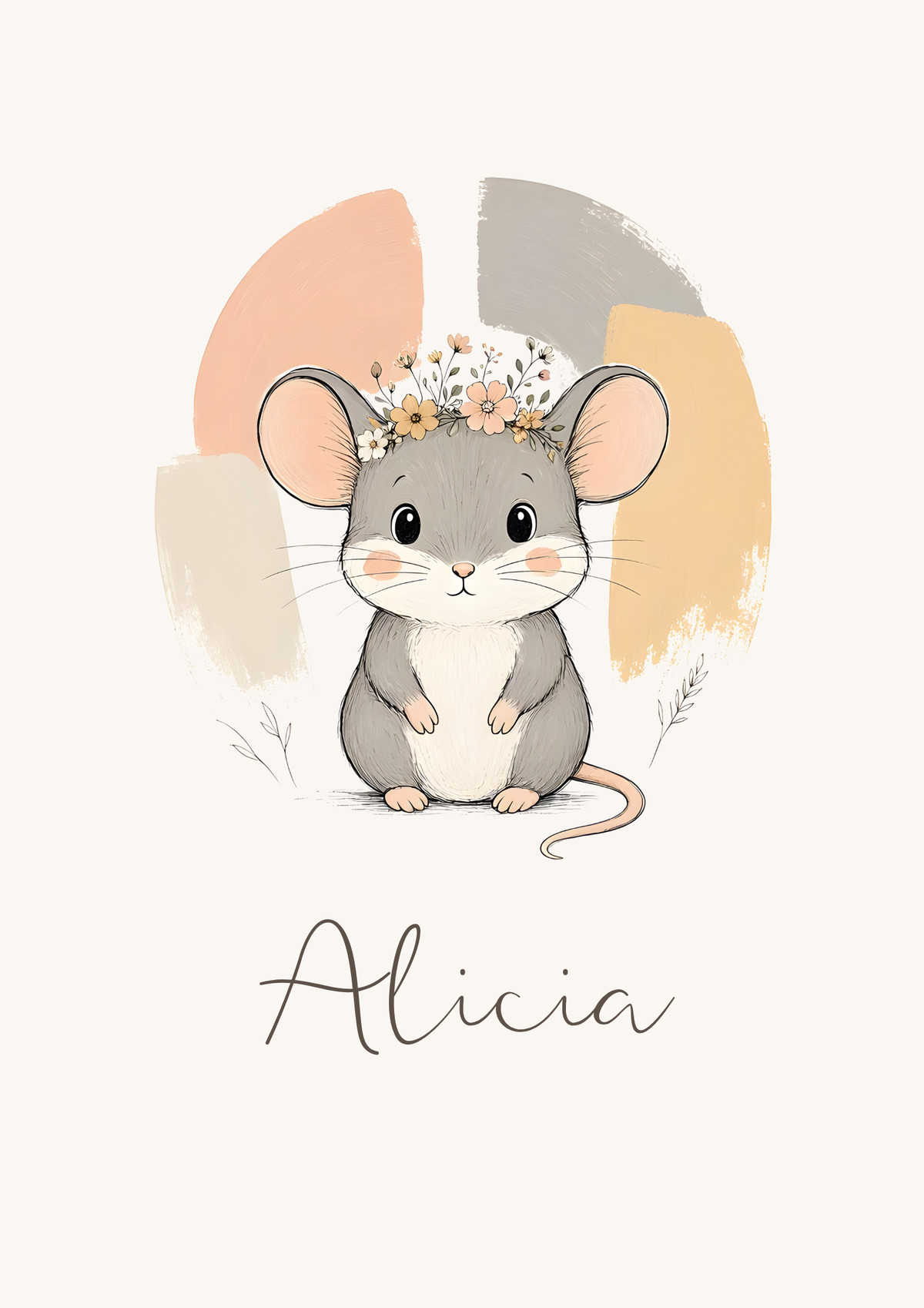 Affiche souris personnalisée – Animal totem, fichier numérique