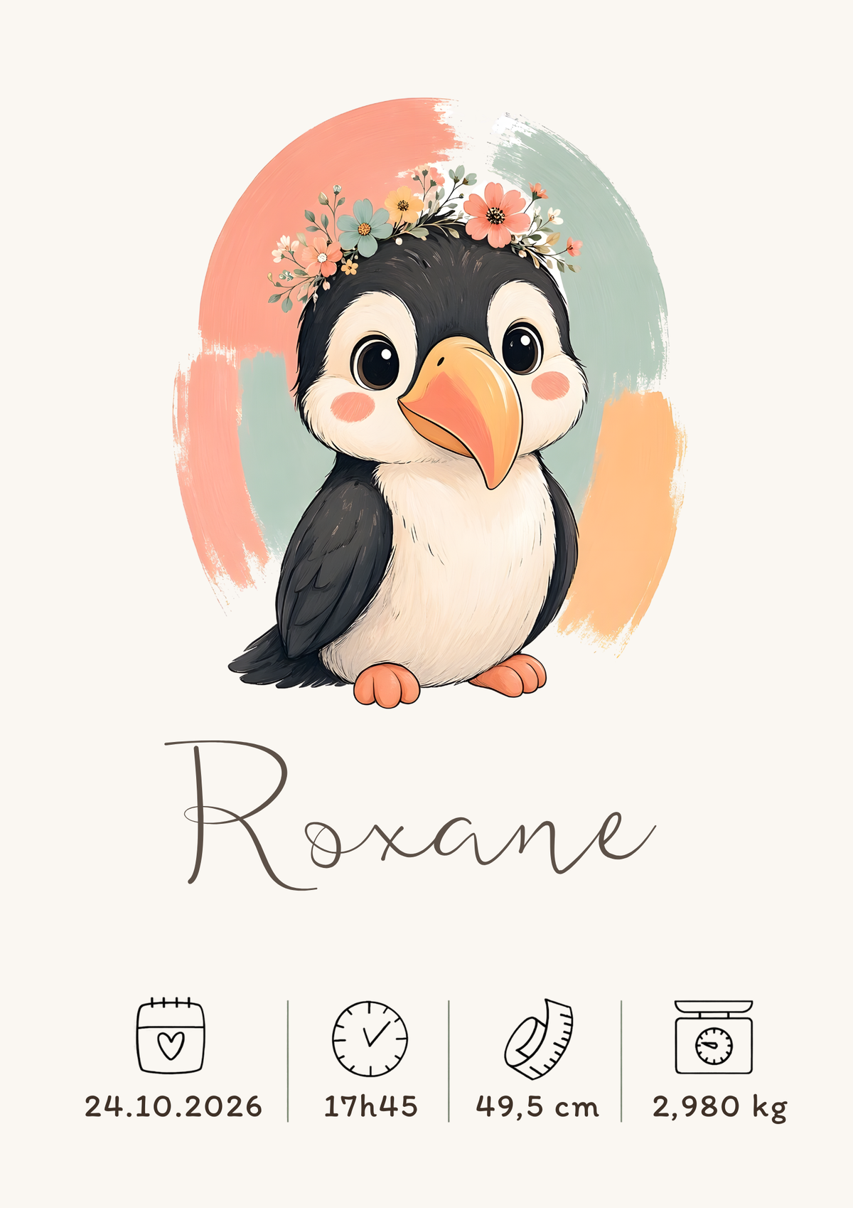 Affiche toucan personnalisée – Animal totem