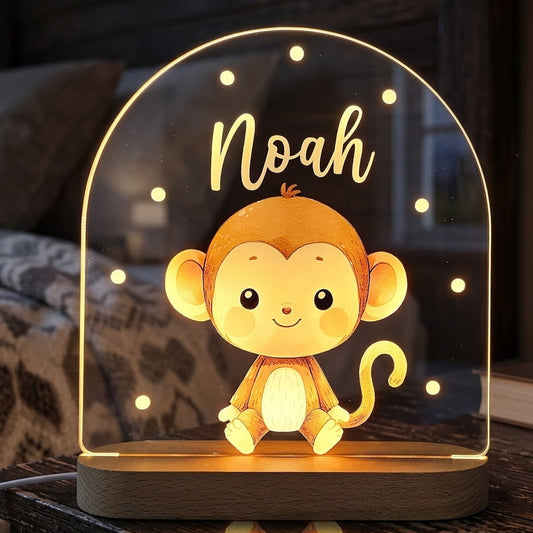 Veilleuse acrylique à personnaliser - Le singe