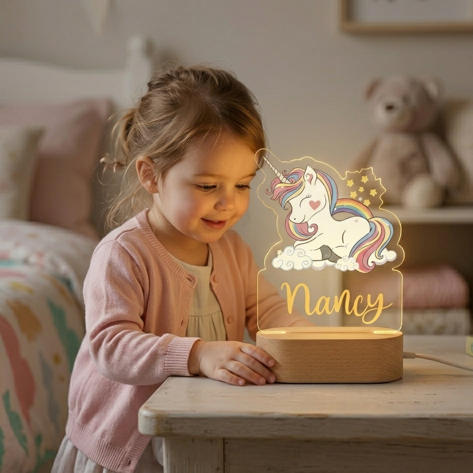Veilleuse personnalisable - La licorne magique