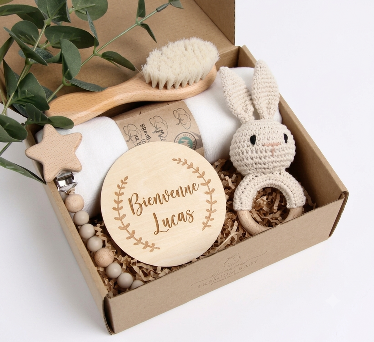 Coffret de naissance artisanal et personnalisé pour bébé