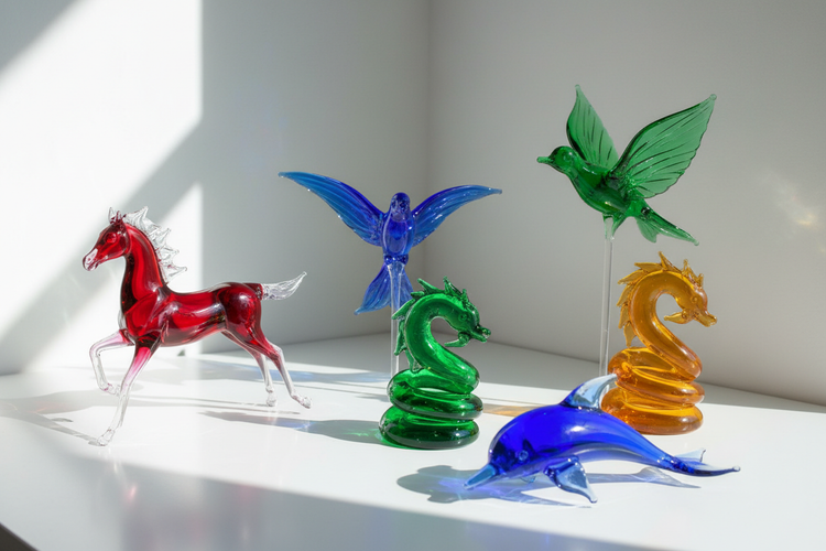 Figurines animales en verre