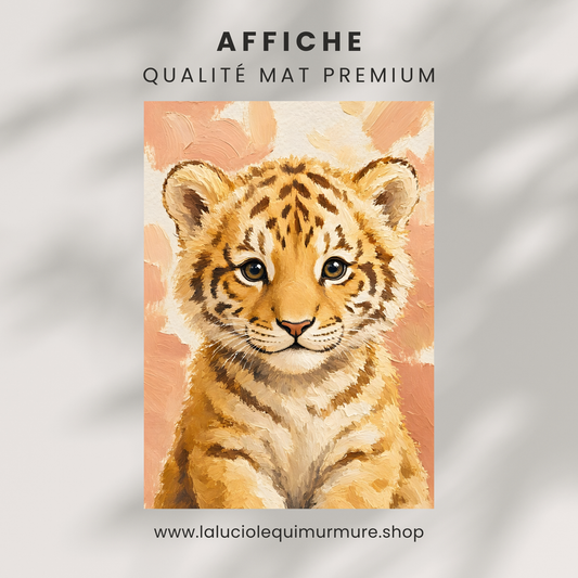 Poster bébé tigre – affiche chambre d'enfant sans cadre