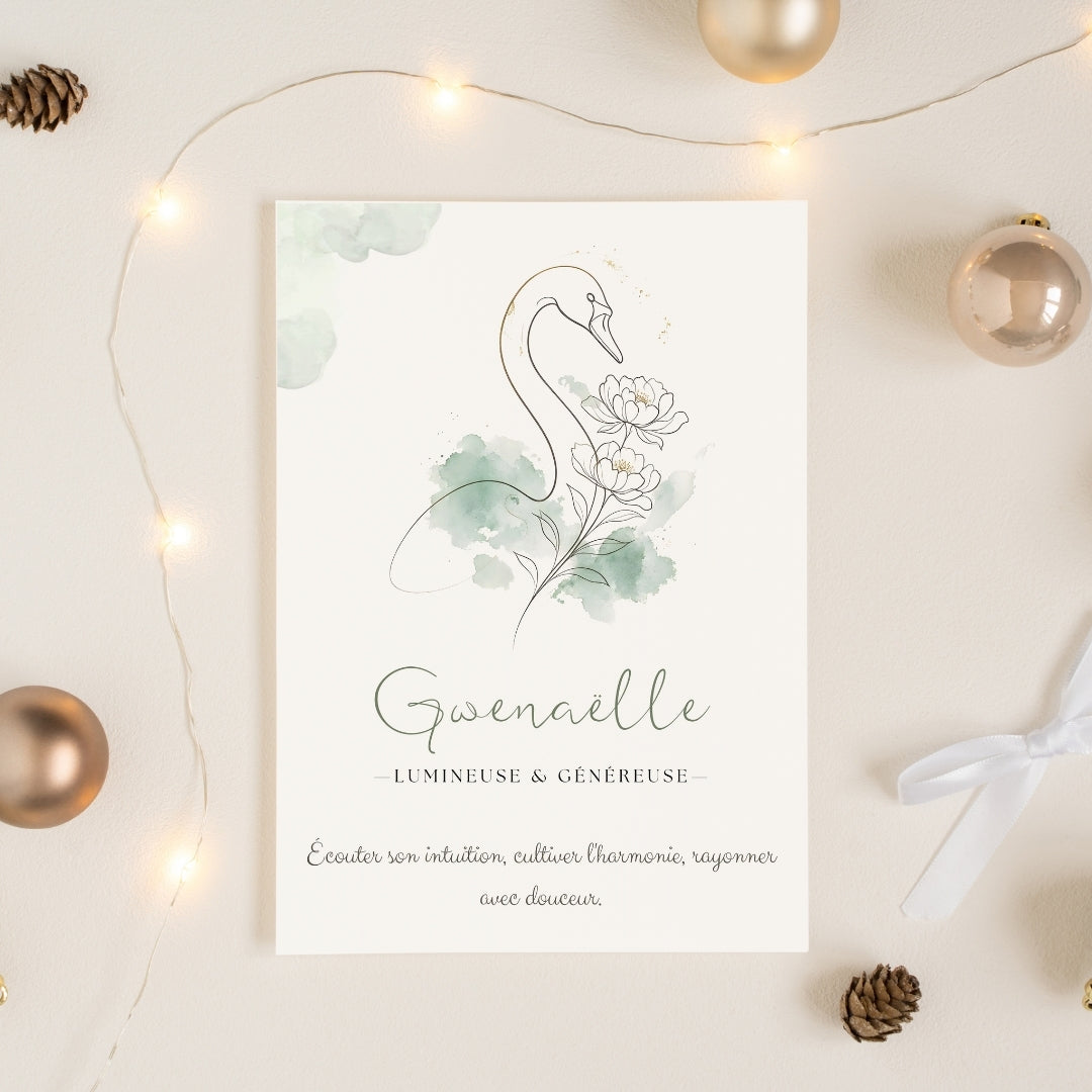 Affiche symbolique du prénom Gwenaëlle – Fichier numérique à imprimer