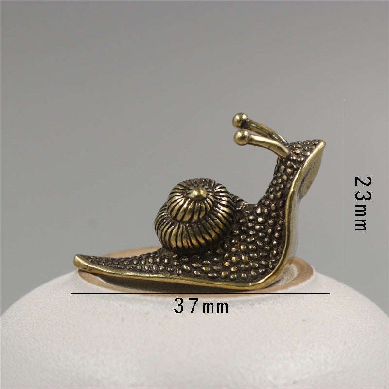 Escargot en Laiton Massif — Statuette Décorative & Presse-Papier, Objet de Curiosité Artisanal