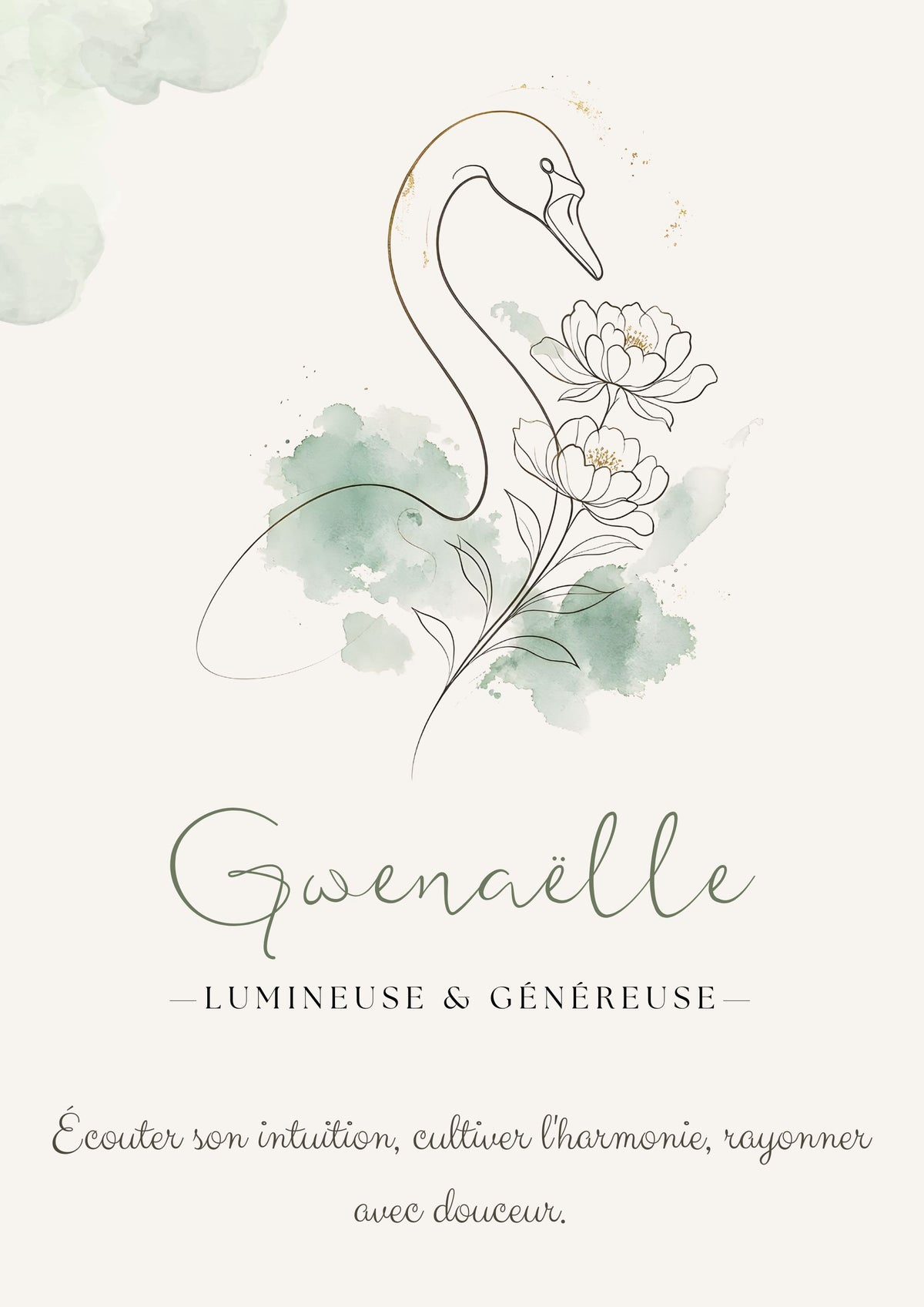 Affiche symbolique du prénom Gwenaëlle – Les trois versions