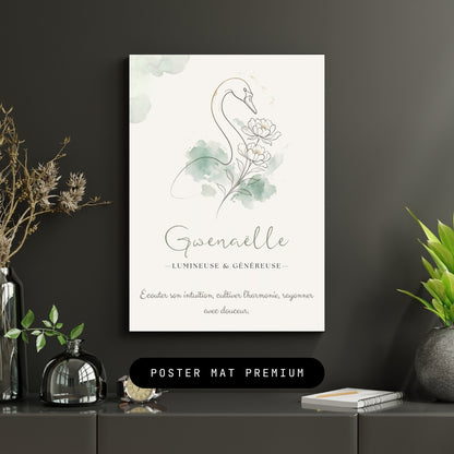 Affiche symbolique du prénom Gwenaëlle – Fichier numérique à imprimer