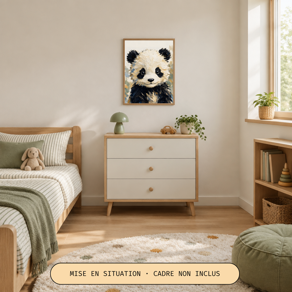 Poster bébé panda – affiche chambre d'enfant sans cadre
