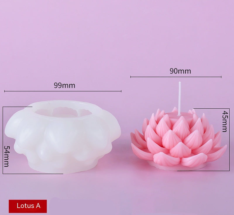 moule en silicone - fleur de lotus - 9,9 cm x 4, cm