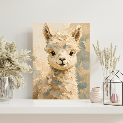 Poster bébé lama – affiche chambre d'enfant sans cadre