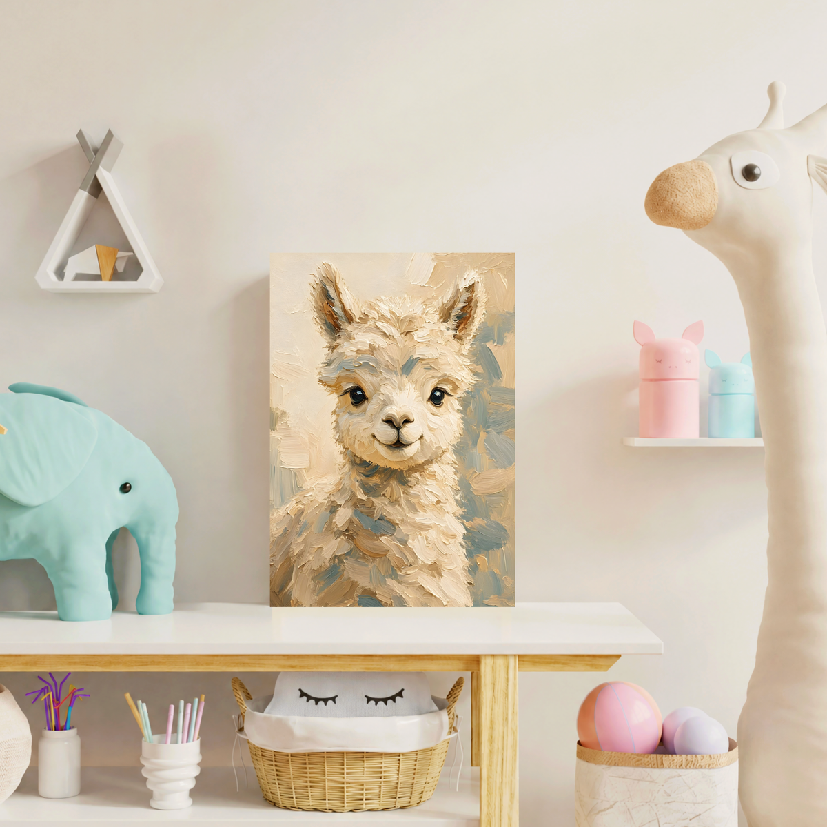 Poster bébé lama – affiche chambre d'enfant sans cadre