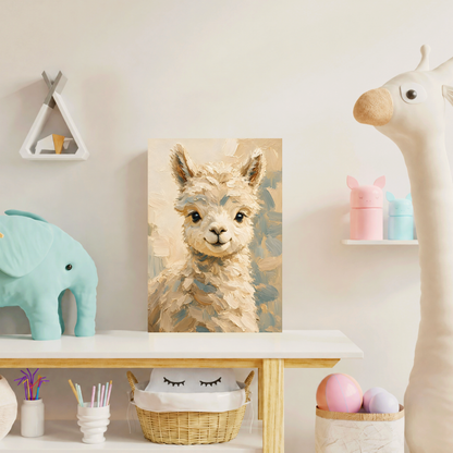 Poster bébé lama – affiche chambre d'enfant sans cadre