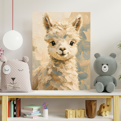 Poster bébé lama – affiche chambre d'enfant sans cadre
