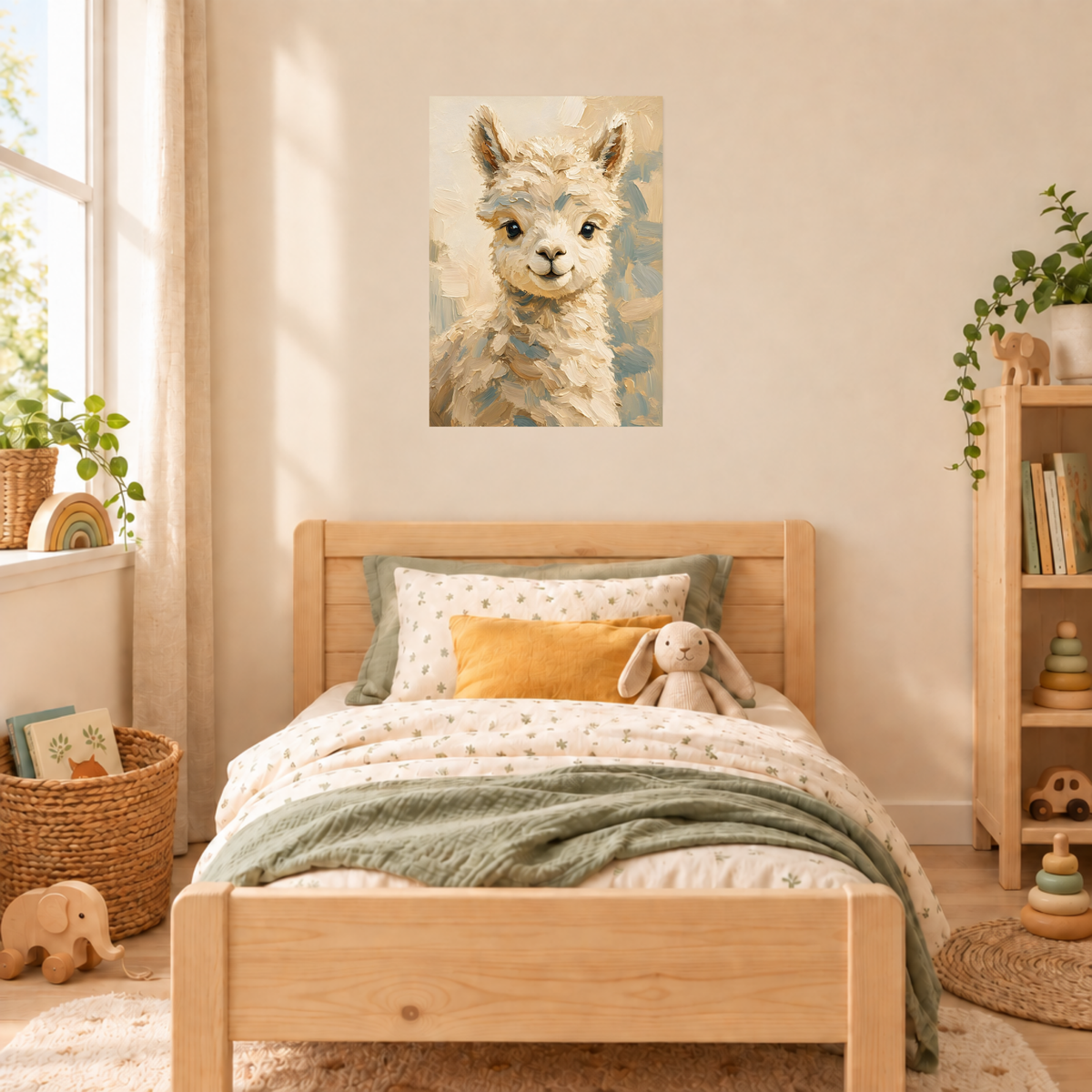 Poster bébé lama – affiche chambre d'enfant sans cadre