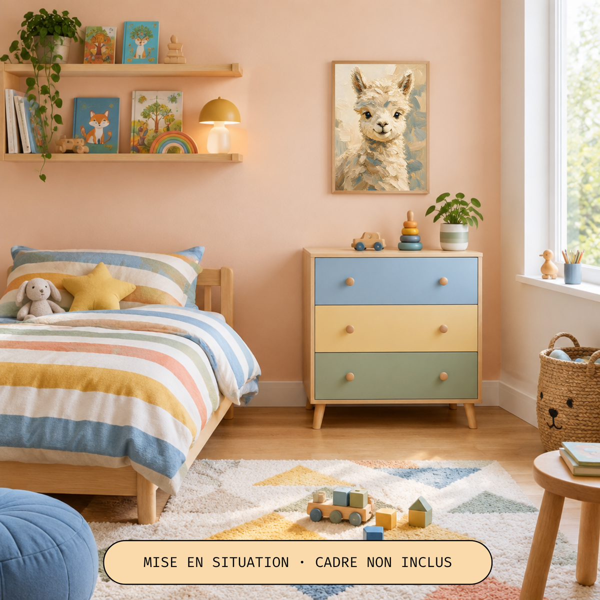 Poster bébé lama – affiche chambre d'enfant sans cadre