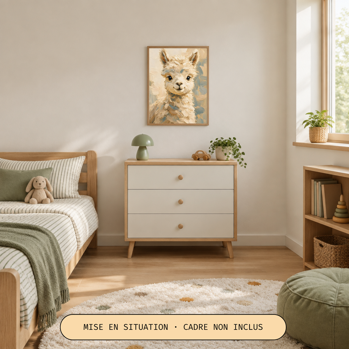 Poster bébé lama – affiche chambre d'enfant sans cadre