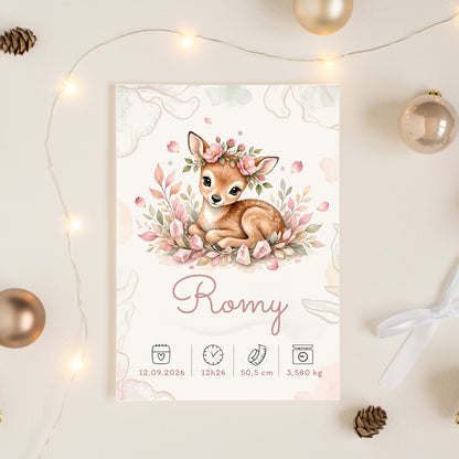 Affiche de naissance Romy personnalisée – fichier numérique