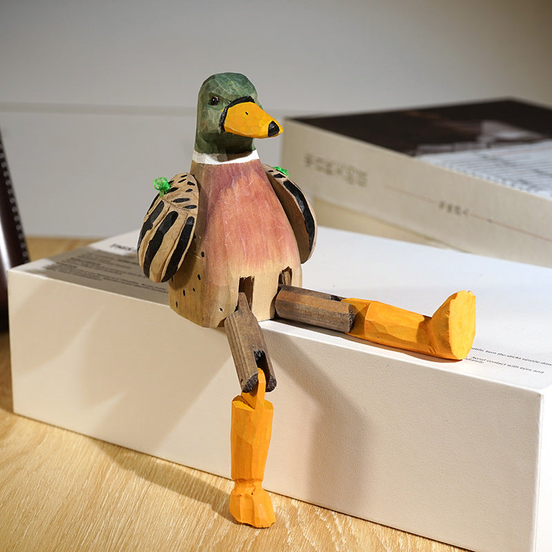 Canard colvert sculpture bois étagère - idee cadeau fait main