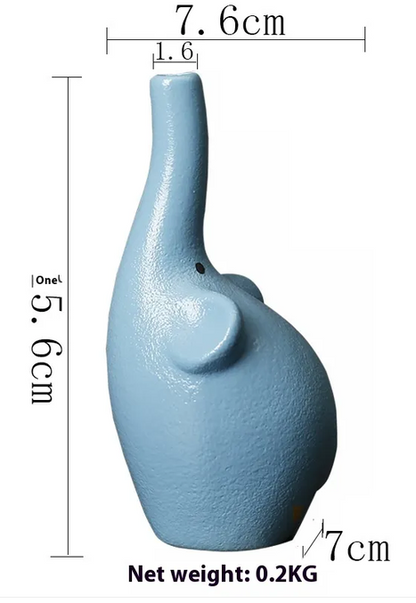 Vase Céramique Éléphant Kawaii – Vase Décoratif Fait Main pour Fleurs Séchées