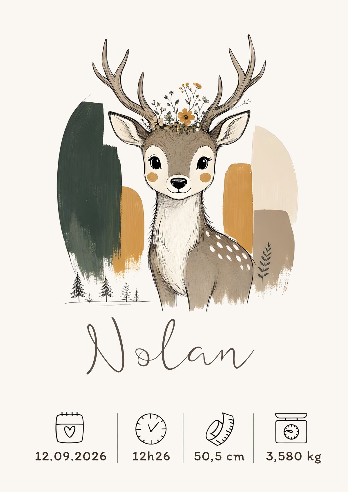 Affiche Cerf majestueux personnalisée – Animal totem