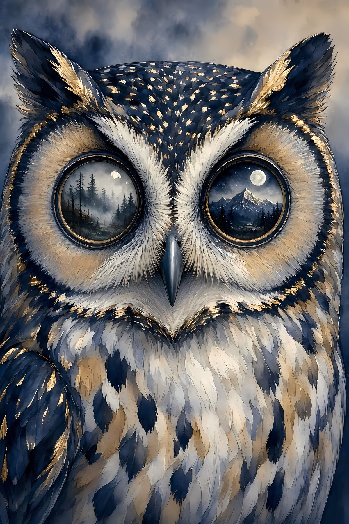 Affiche hibou artistique | Poster, téléchargement et cadre Plexiglas