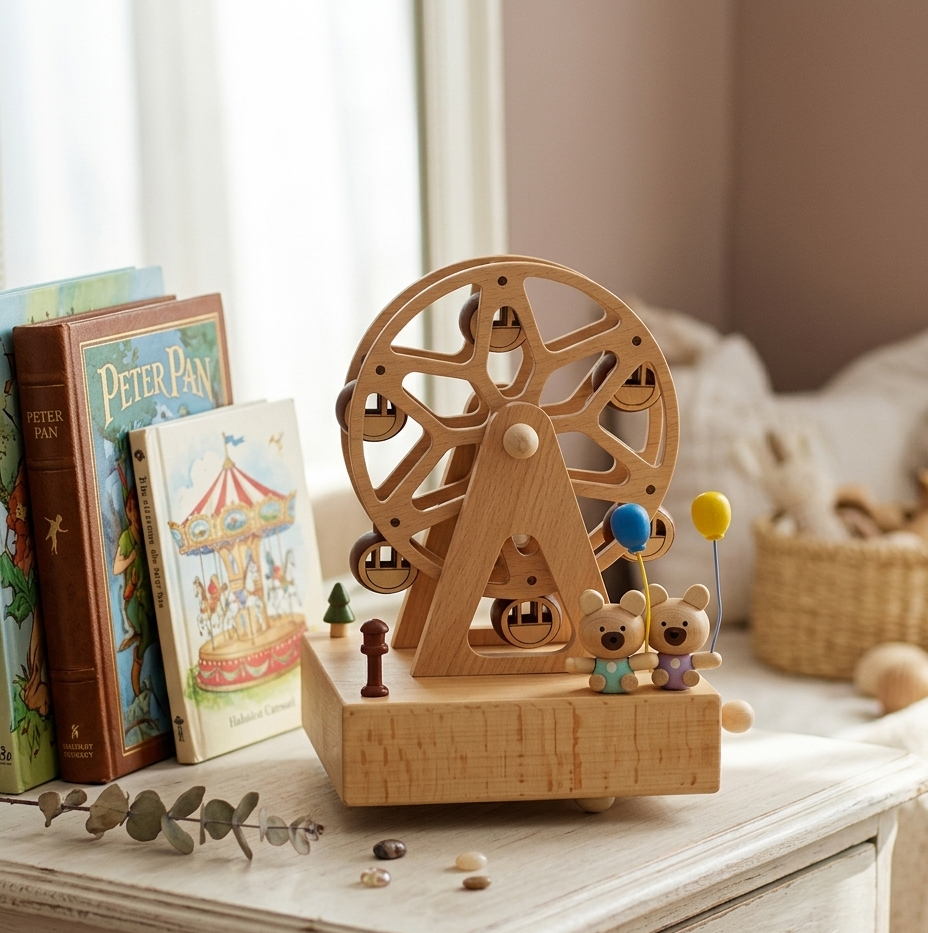 Boîte à musique en bois personnalisée - La roue magique