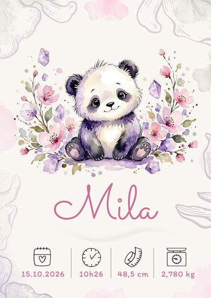 Affiche de naissance Mila personnalisée – fichier numérique