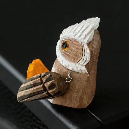 Hibou en bois articulé : figurine symbole de sagesse et de sérénité