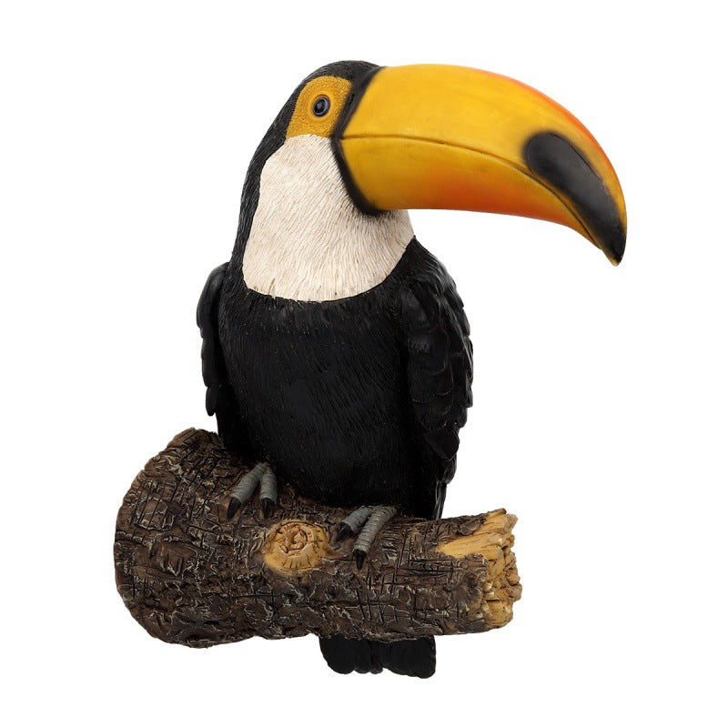 Statue toucan à suspendre arbre