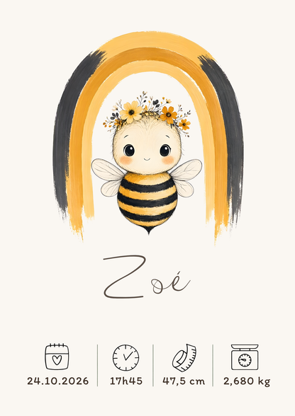 Affiche abeille personnalisée – Animal totem