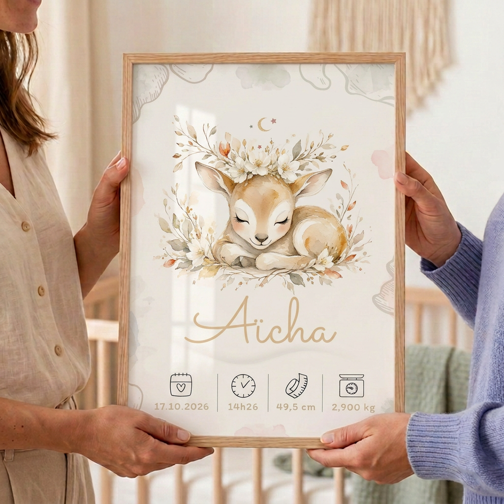 Affiche Aïcha encadrée offerte en cadeau