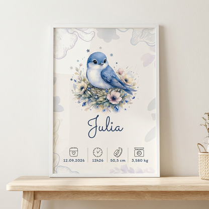 Affiche Julia dans un cadre blanc avec plexiglas transparent