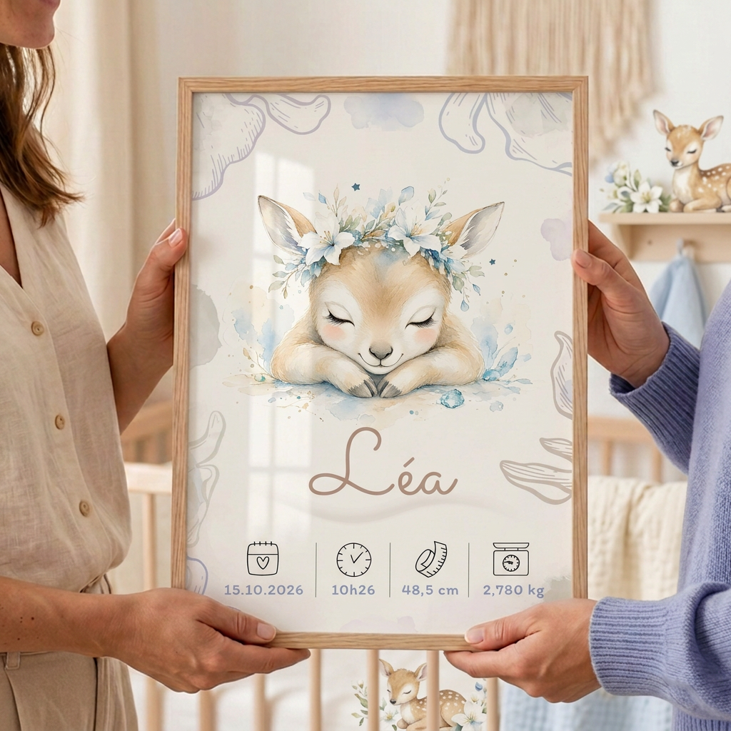 Affiche Léa encadrée offerte en cadeau