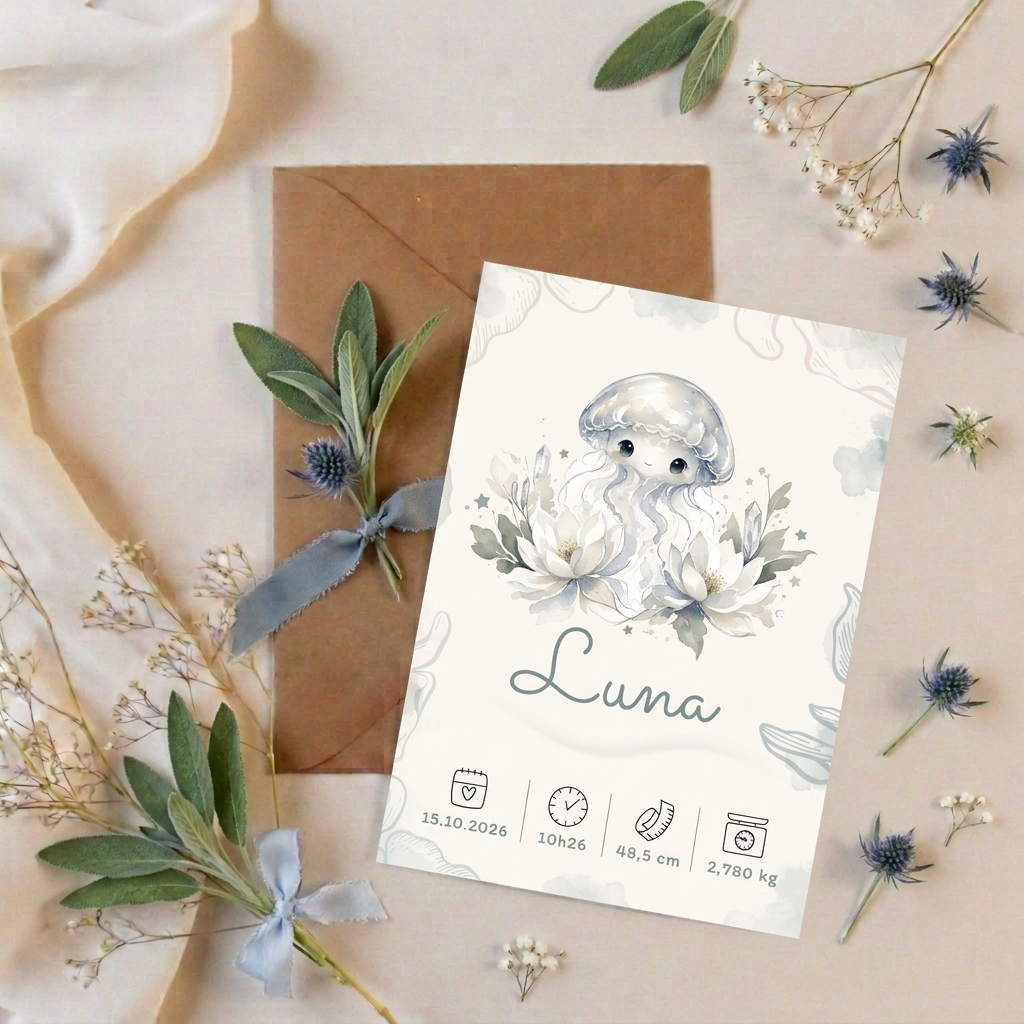 Affiche Luna sur une enveloppe kraft