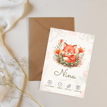Affiche de naissance Nina personnalisée – fichier numérique
