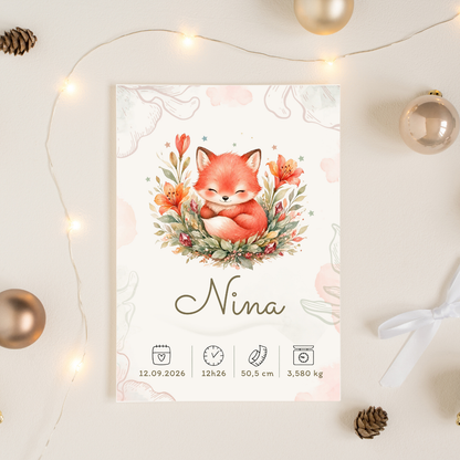 Affiche de naissance Nina personnalisée – fichier numérique