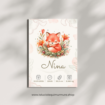 Affiche de naissance Nina personnalisée – fichier numérique