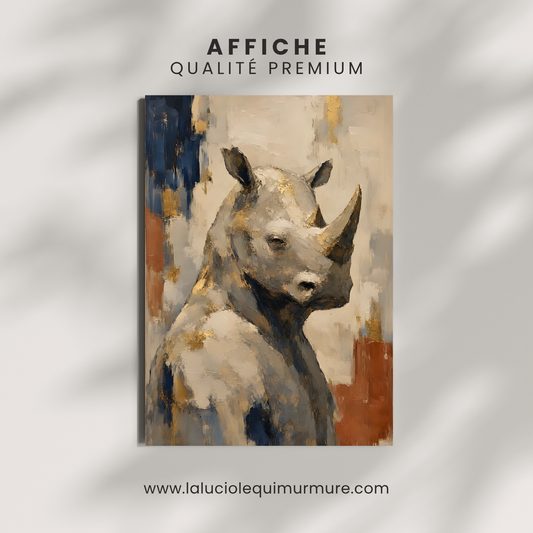 Affiche homme-rhinocéros – portrait hybride artistique sans cadre