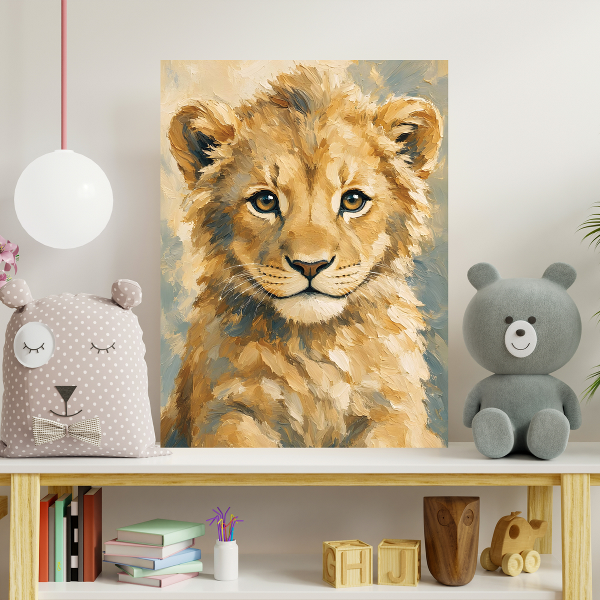 Poster bébé lion – affiche chambre d’enfant sans cadre