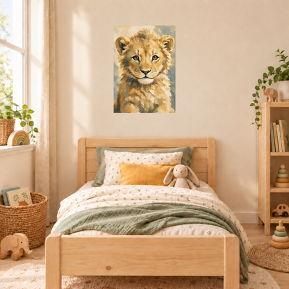 Poster bébé lion – affiche chambre d’enfant sans cadre